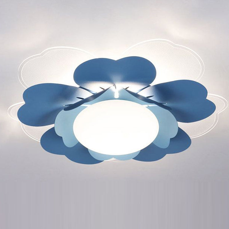 Plafonnier LED rond en acrylique et fer Lotus créatif contemporain pour salon 