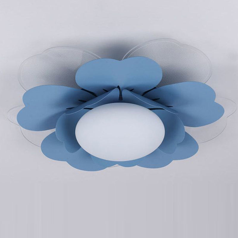 Plafonnier LED rond en acrylique et fer Lotus créatif contemporain pour salon 