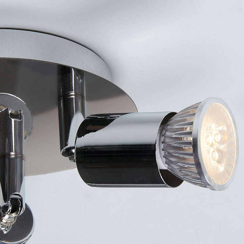 Plafonnier semi-encastré à 3 lumières en fer rond cylindre branche minimaliste moderne pour salon 