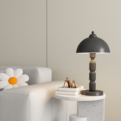 Modern Luxury Half Round Column Iron 1-Light Table Lamp For Living Room
