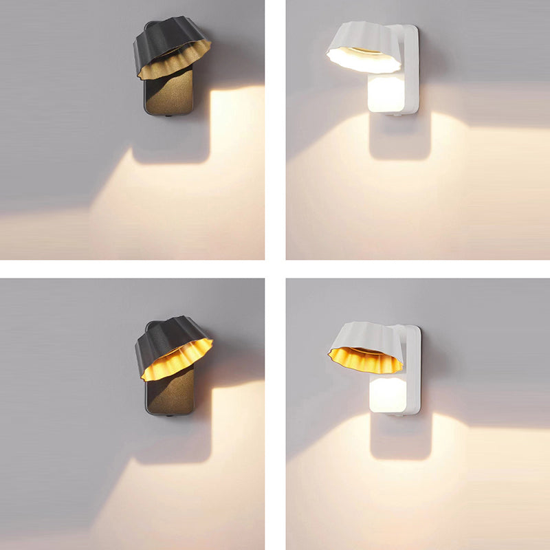 Moderne minimalistische beunruhigte runde quadratische Aluminium-LED-Wandleuchterlampe für den Garten 