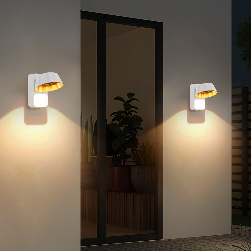 Moderne minimalistische beunruhigte runde quadratische Aluminium-LED-Wandleuchterlampe für den Garten 