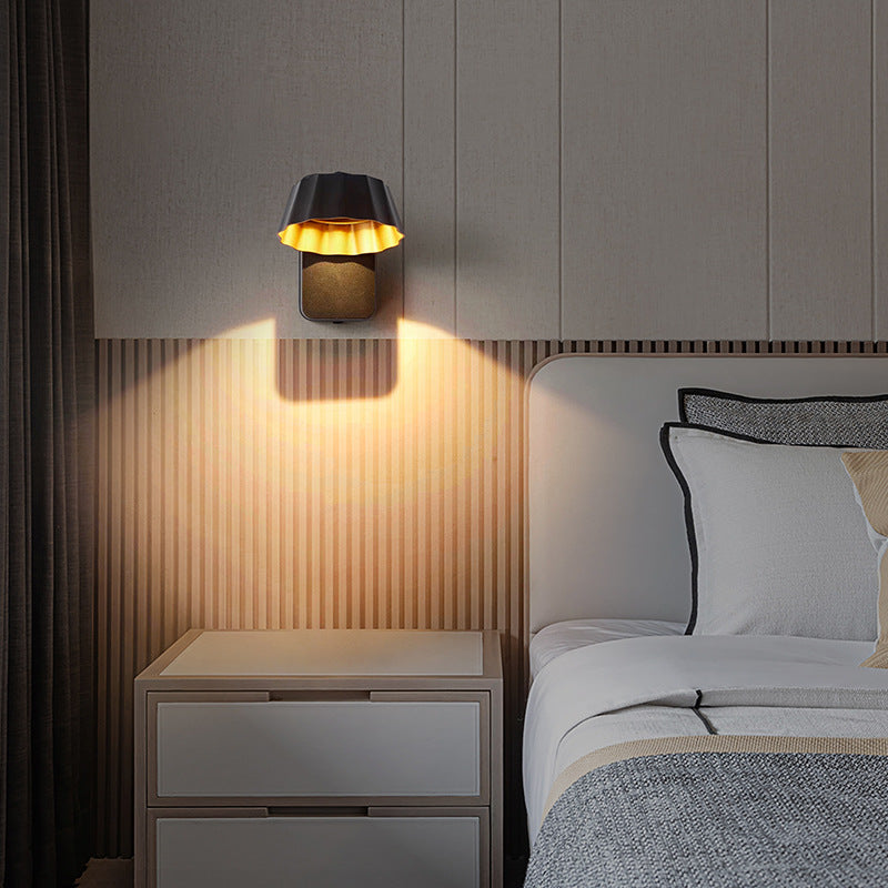 Moderne minimalistische beunruhigte runde quadratische Aluminium-LED-Wandleuchterlampe für den Garten 