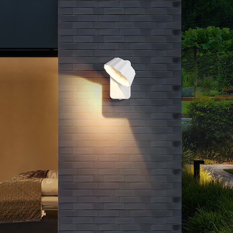 Moderne minimalistische beunruhigte runde quadratische Aluminium-LED-Wandleuchterlampe für den Garten 