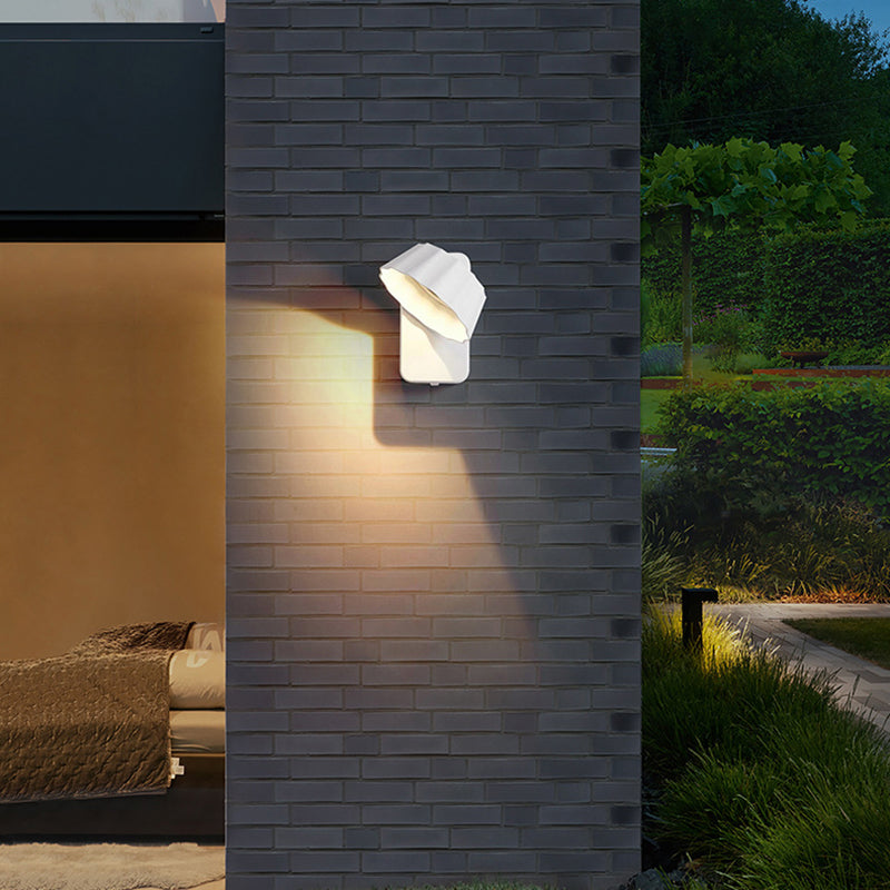 Moderne minimalistische beunruhigte runde quadratische Aluminium-LED-Wandleuchterlampe für den Garten 