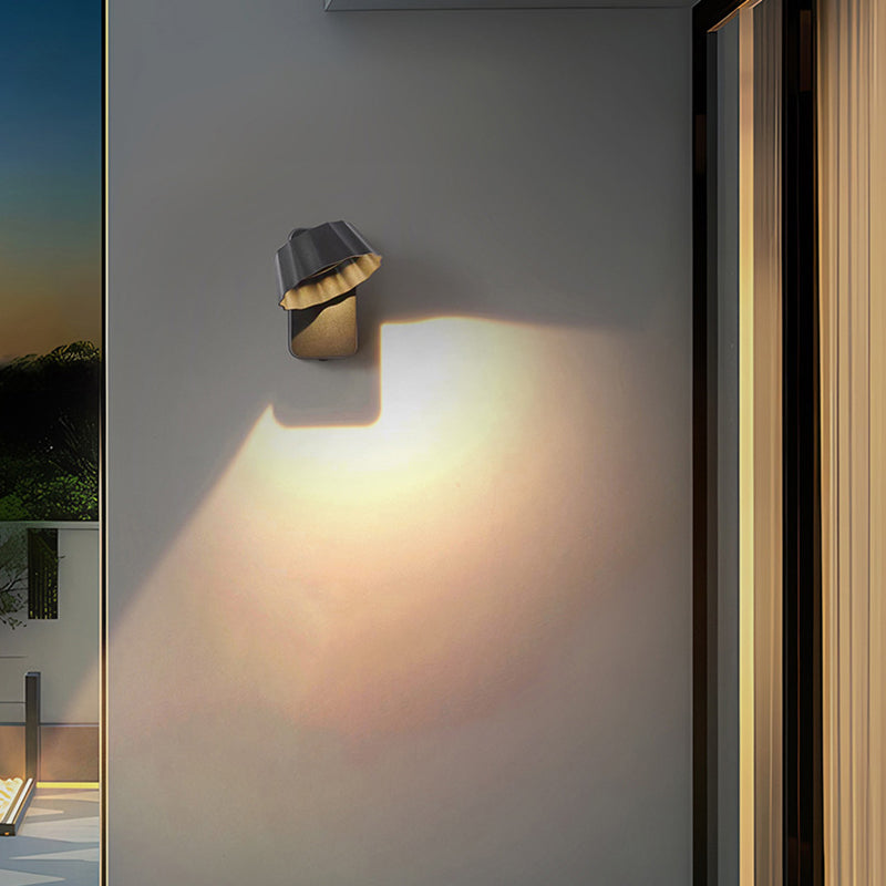 Moderne minimalistische beunruhigte runde quadratische Aluminium-LED-Wandleuchterlampe für den Garten 