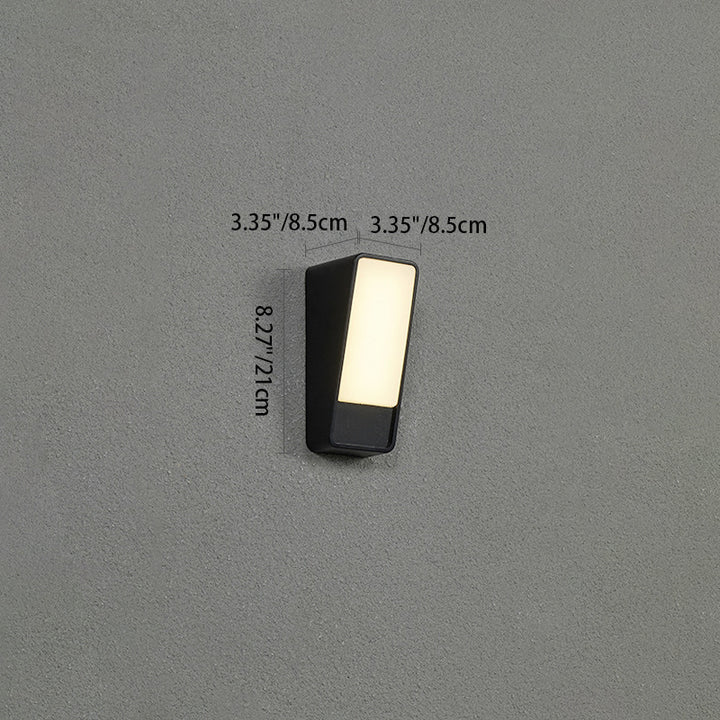 Moderne minimalistische gekippte Rechteck Aluminium LED Wandleuchte Lampe für Garten 