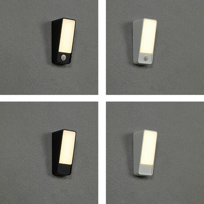 Moderne minimalistische gekippte Rechteck Aluminium LED Wandleuchte Lampe für Garten 