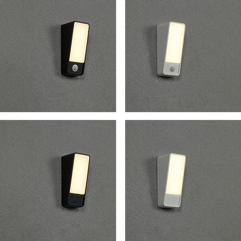 Moderne minimalistische gekippte Rechteck Aluminium LED Wandleuchte Lampe für Garten 