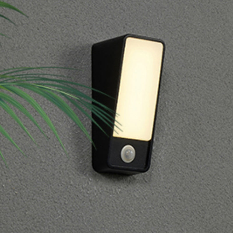 Moderne minimalistische gekippte Rechteck Aluminium LED Wandleuchte Lampe für Garten 