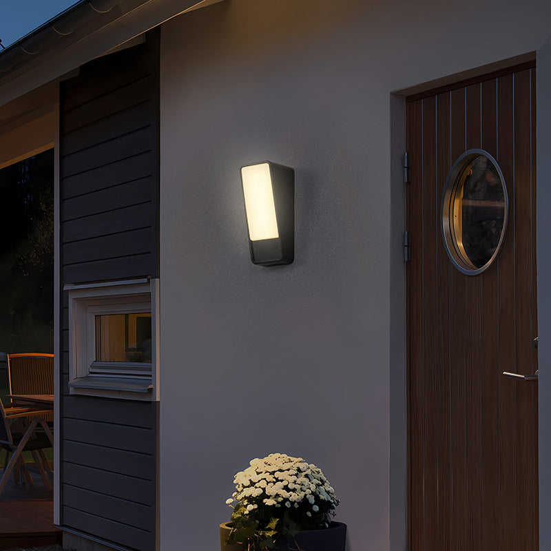 Moderne minimalistische gekippte Rechteck Aluminium LED Wandleuchte Lampe für Garten 