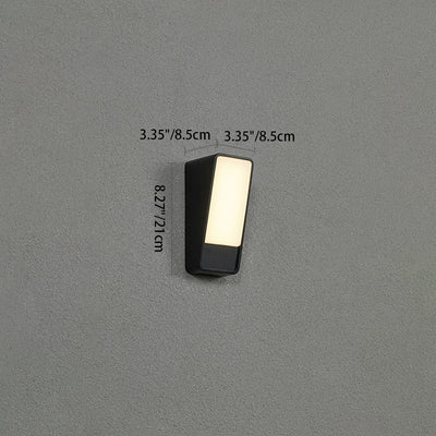 Moderne minimalistische gekippte Rechteck Aluminium LED Wandleuchte Lampe für Garten 