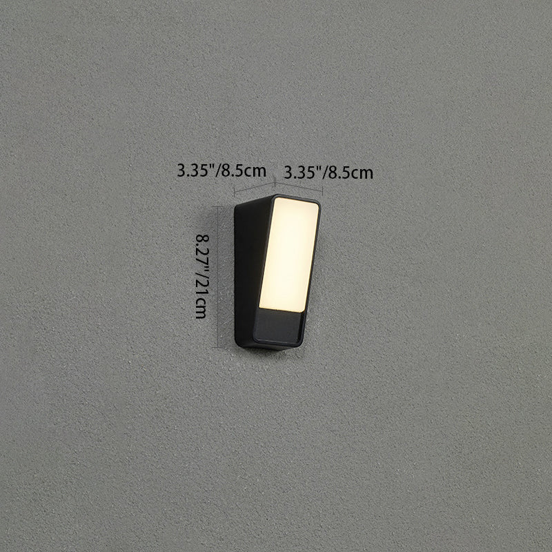 Moderne minimalistische gekippte Rechteck Aluminium LED Wandleuchte Lampe für Garten 