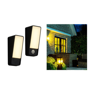 Moderne minimalistische gekippte Rechteck Aluminium LED Wandleuchte Lampe für Garten 