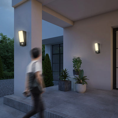 Moderne minimalistische gekippte Rechteck Aluminium LED Wandleuchte Lampe für Garten 