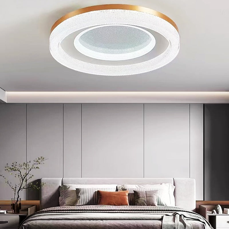Luz de techo LED empotrada moderna minimalista redonda de acrílico cristal arena con herrajes para dormitorio 