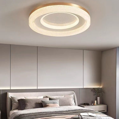 Plafonnier LED moderne minimaliste rond en cristal acrylique avec quincaillerie pour chambre 
