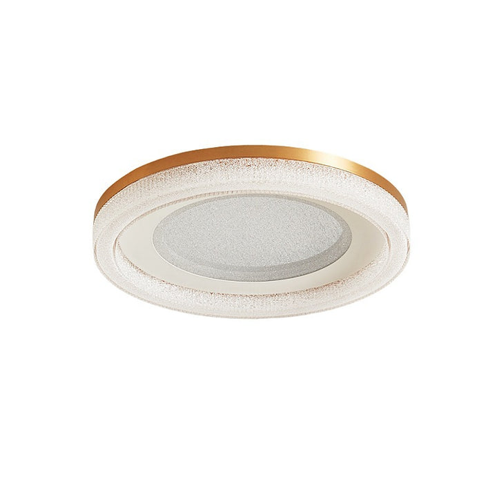 Luz de techo LED empotrada moderna minimalista redonda de acrílico cristal arena con herrajes para dormitorio 