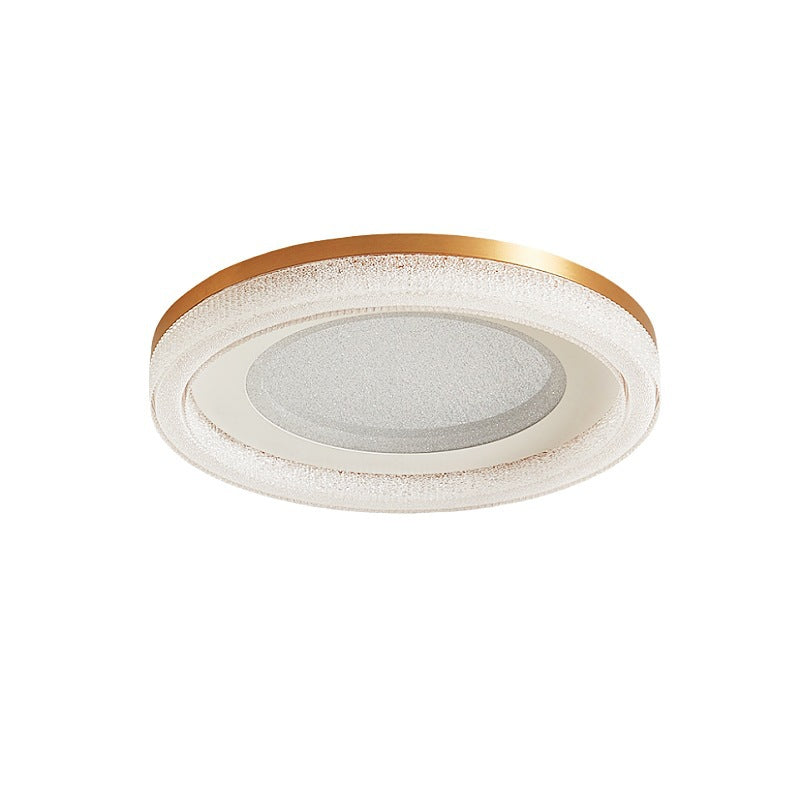 Plafonnier LED moderne minimaliste rond en cristal acrylique avec quincaillerie pour chambre 