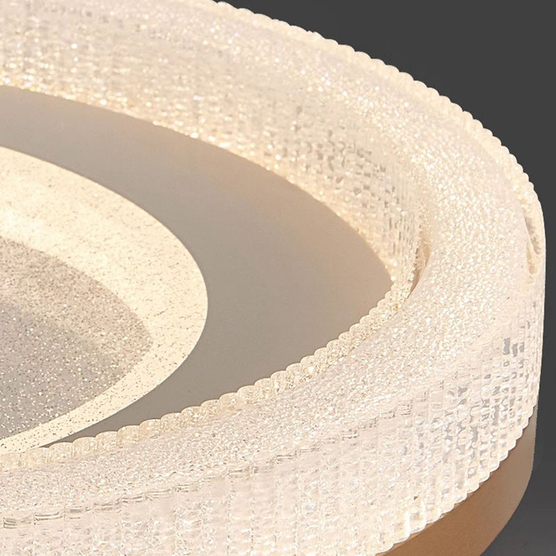 Luz de techo LED empotrada moderna minimalista redonda de acrílico cristal arena con herrajes para dormitorio 