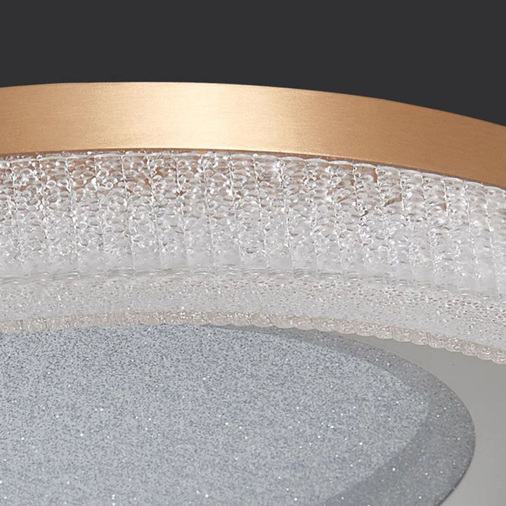 Luz de techo LED empotrada moderna minimalista redonda de acrílico cristal arena con herrajes para dormitorio 