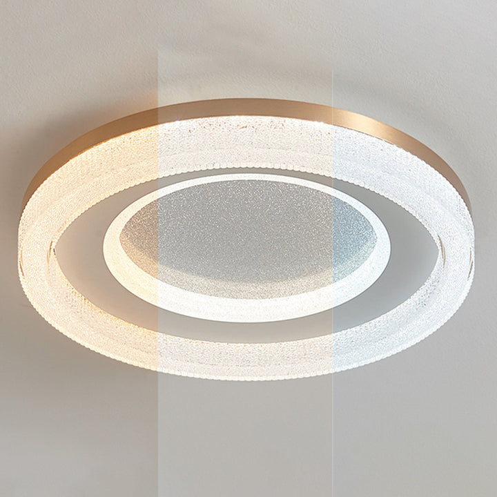 Luz de techo LED empotrada moderna minimalista redonda de acrílico cristal arena con herrajes para dormitorio 