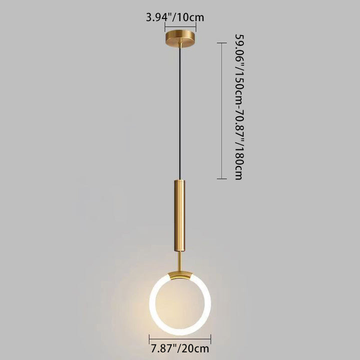 Contemporary Scandinavian Round Oval Acrylic Iron LED Pendant Light For Bedroom