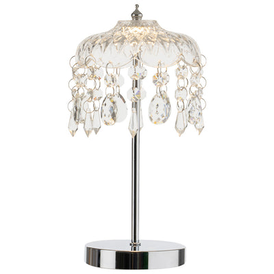 Modern Luxury Pendant Branch Round Crystal Iron 1-Light Table Lamp For Bedroom