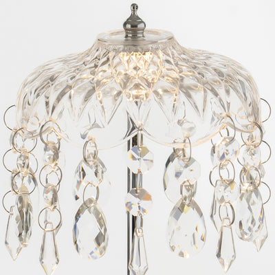 Modern Luxury Pendant Branch Round Crystal Iron 1-Light Table Lamp For Bedroom