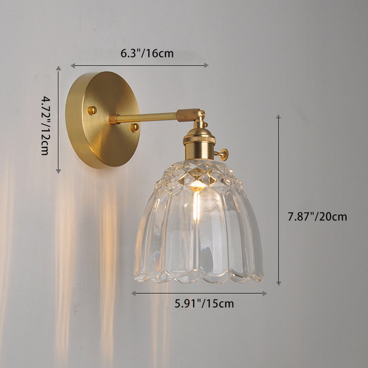 Zeitgenössische skandinavische Strohhut-Wandleuchte mit grüner Blume, rund, Glas, Eisen, 1 Licht, für Wohnzimmer 