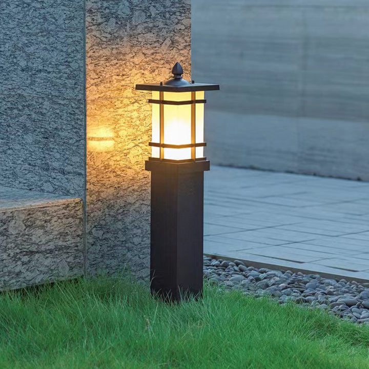 Éclairage paysager moderne minimaliste rectangulaire en verre et aluminium à 1 lumière pour jardin 