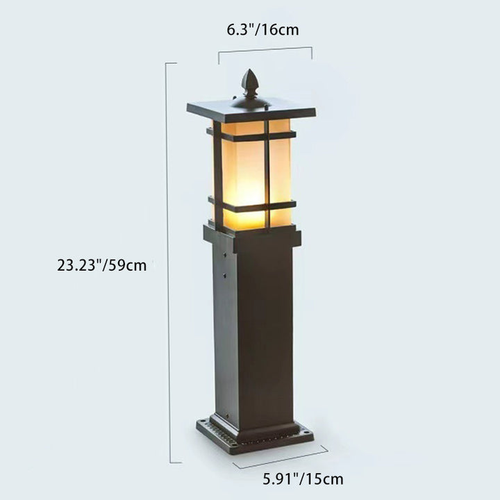 Éclairage paysager moderne minimaliste rectangulaire en verre et aluminium à 1 lumière pour jardin 