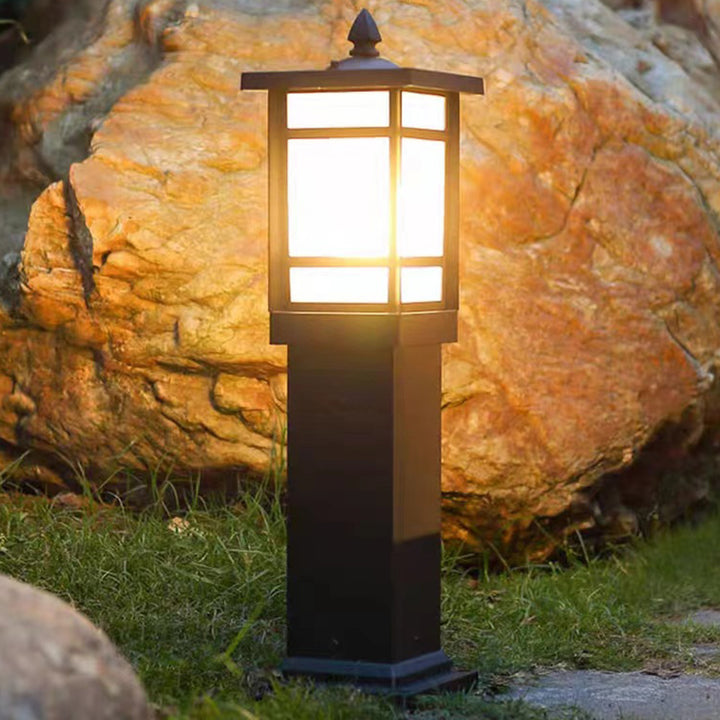 Éclairage paysager moderne minimaliste rectangulaire en verre et aluminium à 1 lumière pour jardin 