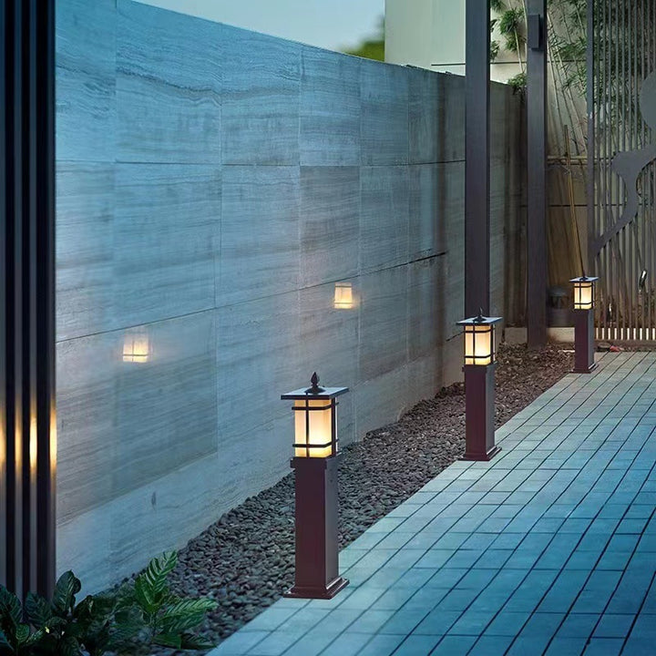 Éclairage paysager moderne minimaliste rectangulaire en verre et aluminium à 1 lumière pour jardin 