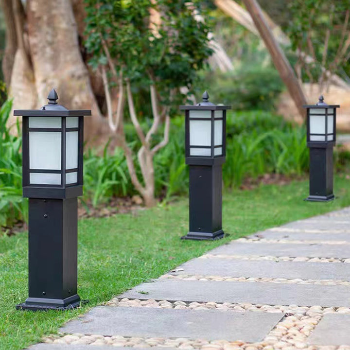 Éclairage paysager moderne minimaliste rectangulaire en verre et aluminium à 1 lumière pour jardin 