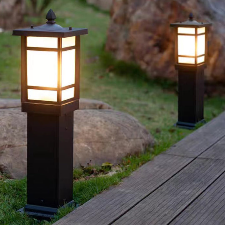 Éclairage paysager moderne minimaliste rectangulaire en verre et aluminium à 1 lumière pour jardin 
