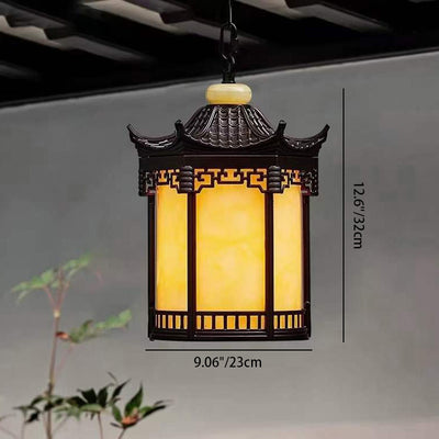 Traditionelle chinesische sechseckige Pavillon-PC-Aluminium-1-Licht-Pendelleuchte für den Garten 