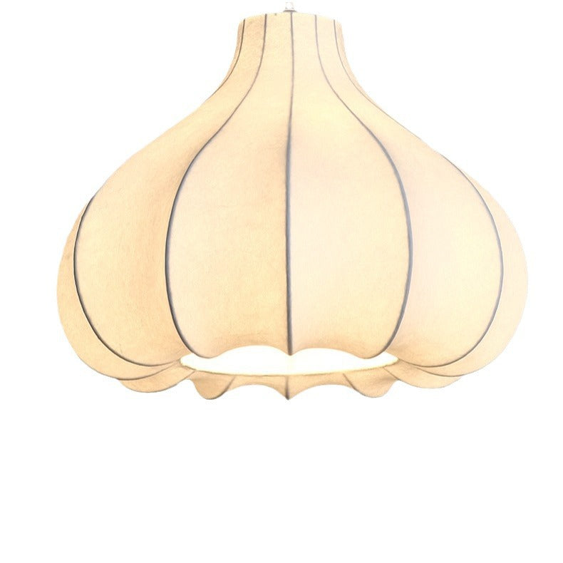 Suspension lumineuse 1 lumière en soie et fer avec abat-jour oignon traditionnel français pour salon 