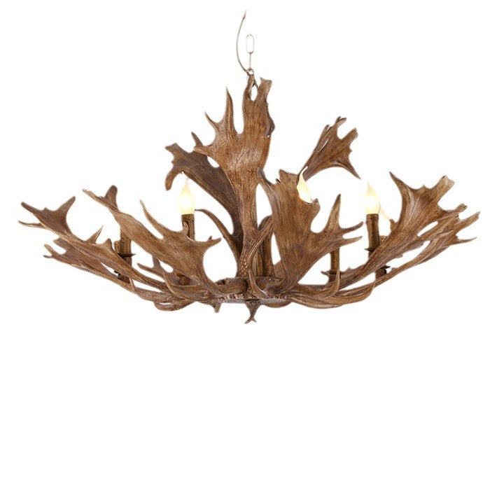 Traditionelle Vintage Geweih Zweig Glas Harz 5/6/8 Licht Kronleuchter Für Wohnzimmer 