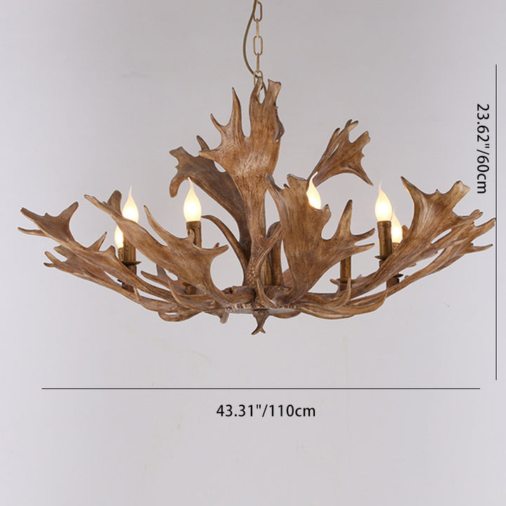 Traditionelle Vintage Geweih Zweig Glas Harz 5/6/8 Licht Kronleuchter Für Wohnzimmer 