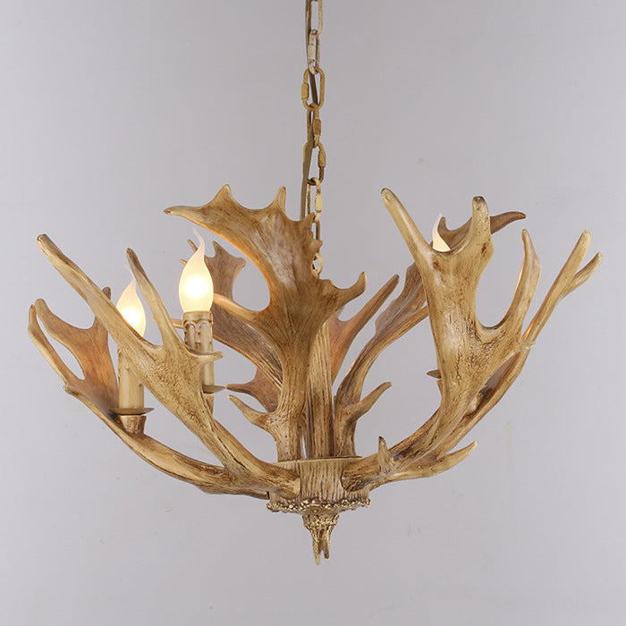 Traditionelle Vintage Geweih Zweig Glas Harz 5/6/8 Licht Kronleuchter Für Wohnzimmer 
