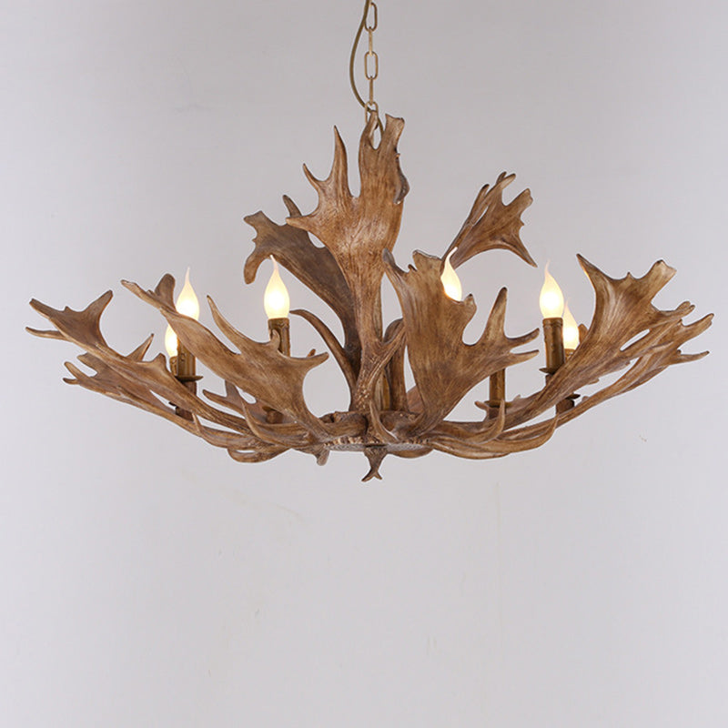 Traditionelle Vintage Geweih Zweig Glas Harz 5/6/8 Licht Kronleuchter Für Wohnzimmer 