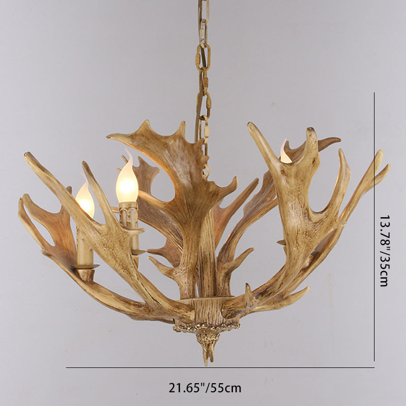 Traditionelle Vintage Geweih Zweig Glas Harz 5/6/8 Licht Kronleuchter Für Wohnzimmer 
