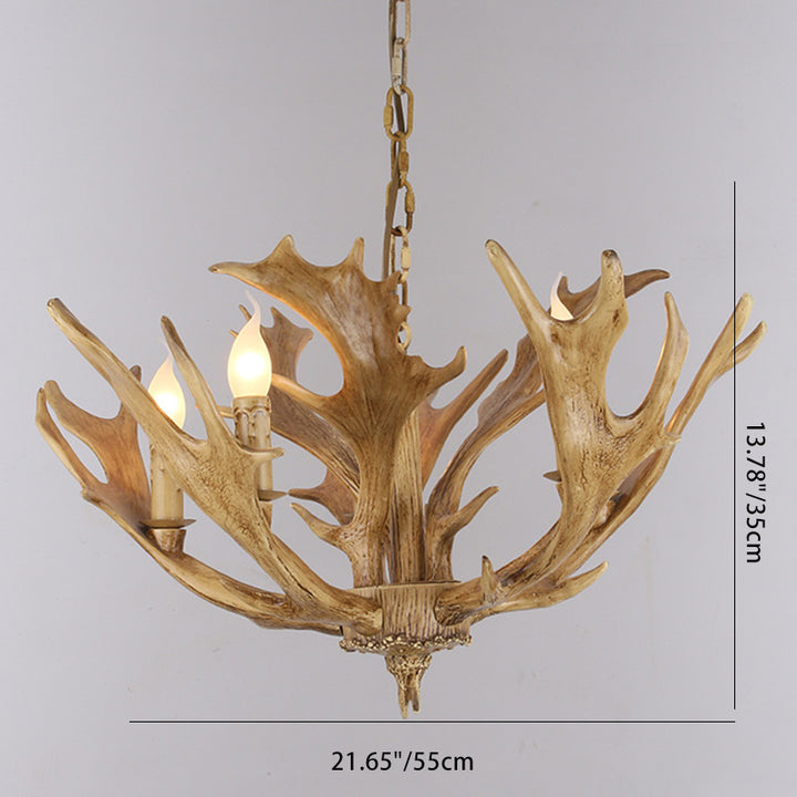 Traditionelle Vintage Geweih Zweig Glas Harz 5/6/8 Licht Kronleuchter Für Wohnzimmer 