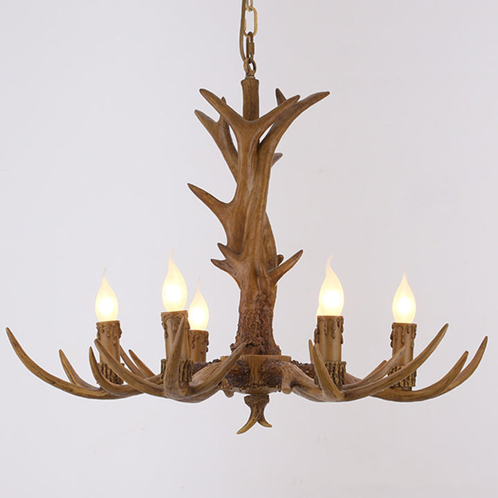 Traditionelle Vintage Geweih Zweig Glas Harz 5/6/8 Licht Kronleuchter Für Wohnzimmer 
