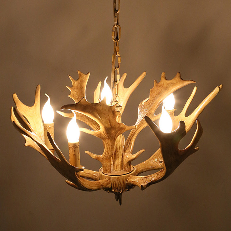 Traditionelle Vintage Geweih Zweig Glas Harz 5/6/8 Licht Kronleuchter Für Wohnzimmer 