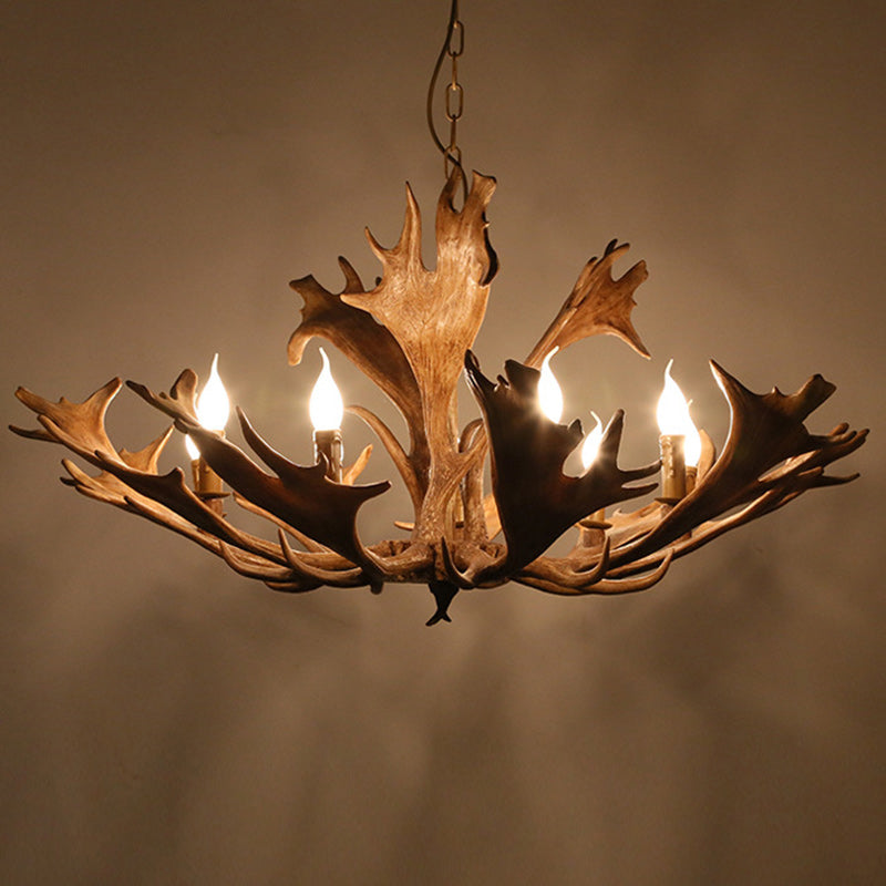 Traditionelle Vintage Geweih Zweig Glas Harz 5/6/8 Licht Kronleuchter Für Wohnzimmer 
