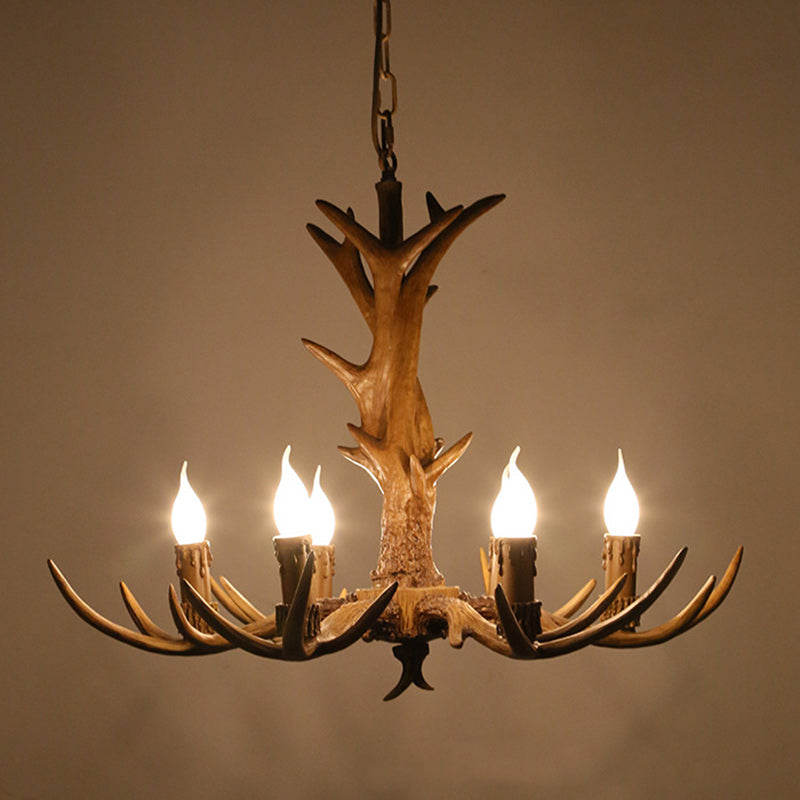 Traditionelle Vintage Geweih Zweig Glas Harz 5/6/8 Licht Kronleuchter Für Wohnzimmer 