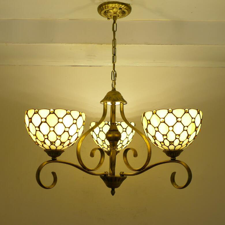 Traditionelle Tiffany Zweig Halb Runde Glas Eisen 3/6/8 Licht Kronleuchter Für Wohnzimmer 