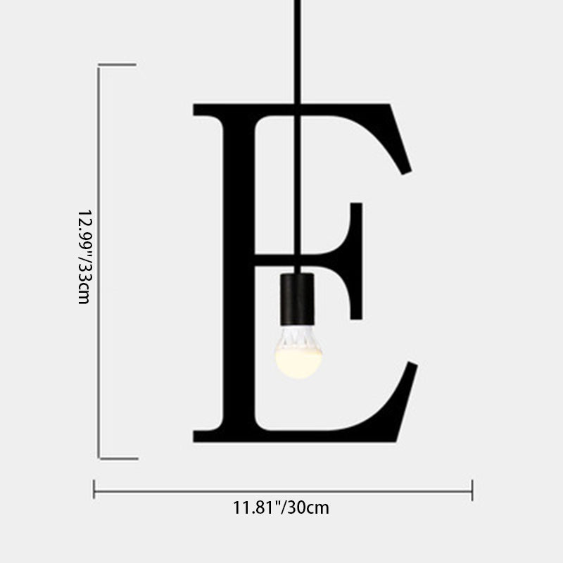 Alphabète Moderne Minimaliste Verre Fer Suspension à 1 Lumière Pour Salon 